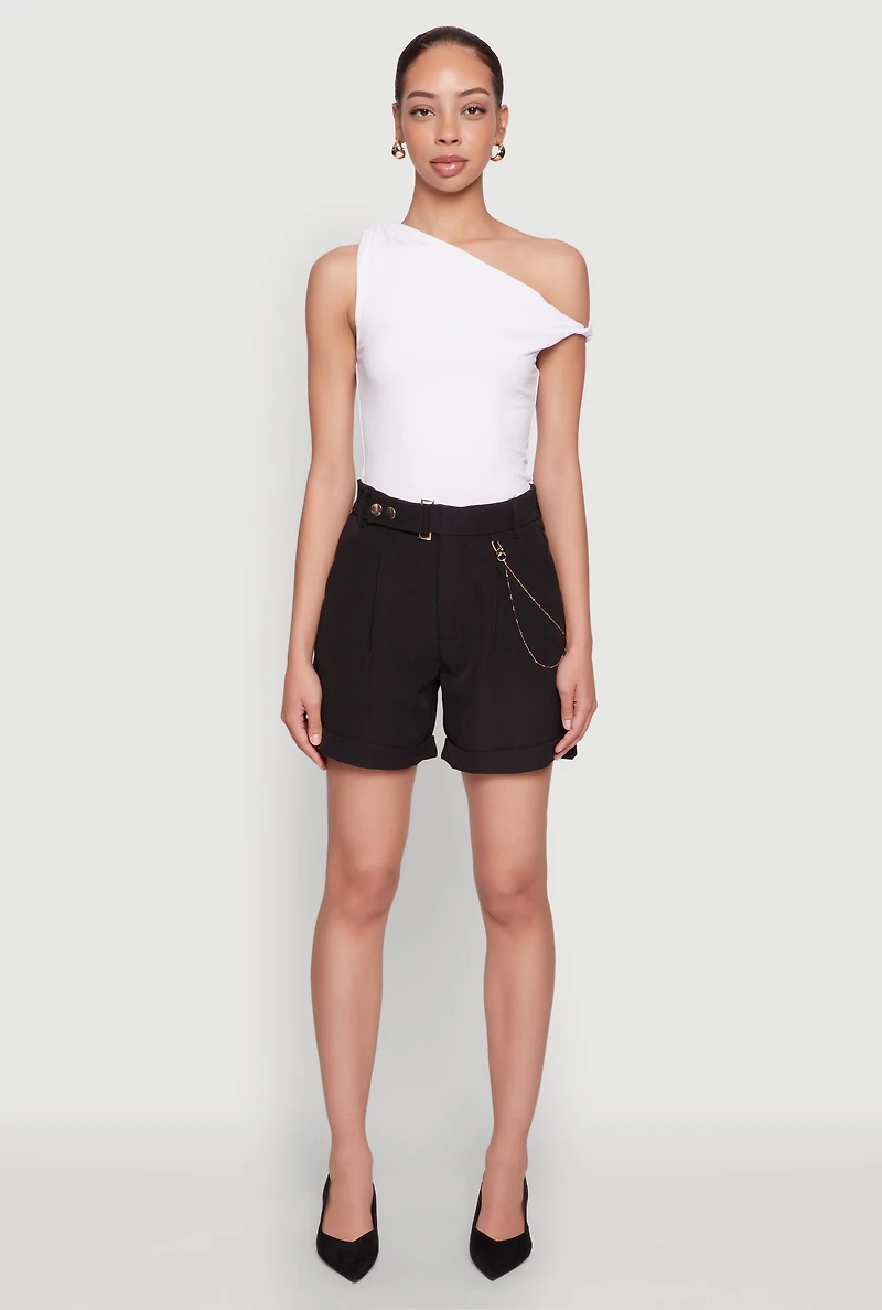 Womens Chain Detail Tailored Shorts, L