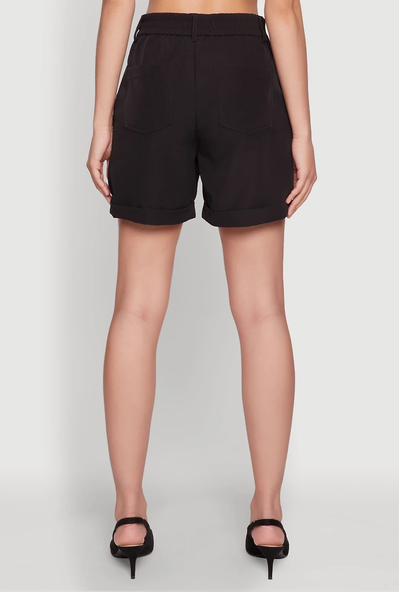 Womens Chain Detail Tailored Shorts, L