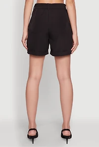 Womens Chain Detail Tailored Shorts, Black, Size S