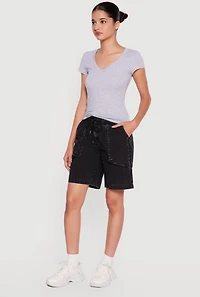 Poplin Drawstring Bermuda Shorts