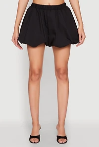 Womens Poplin Bubble Shorts, Black, Size L