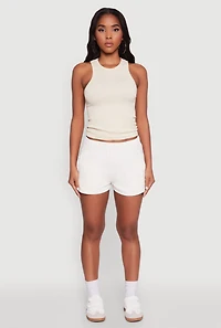 Womens Activewear Fleece Lined Sweatshorts, White, Size L