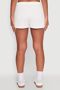 Womens Activewear Fleece Lined Sweatshorts, White, Size L