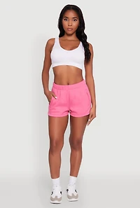 Womens Activewear Fleece Lined Sweatshorts, Pink, Size S