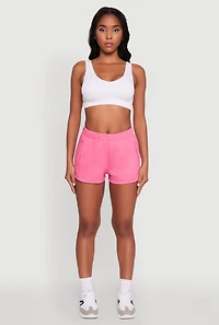 Womens Activewear Fleece Lined Sweatshorts, Pink, Size S
