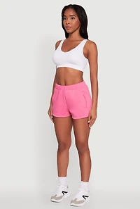 Womens Activewear Fleece Lined Sweatshorts, Pink, Size S