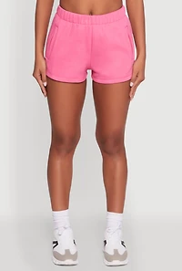 Womens Activewear Fleece Lined Sweatshorts, Pink, Size S