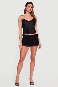 Ruffled Tiered Lace Shorts