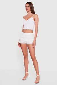 Ruffled Tiered Lace Shorts