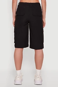 High Waisted Cargo Bermuda Shorts