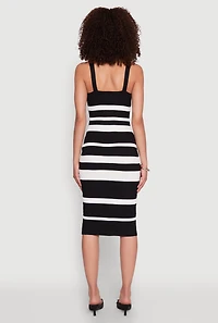 Womens Madden Girl Striped Rib Knit Tank Dress, Multi, Size L
