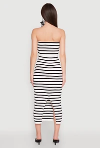 Almost Famous Striped Fold Over Tube Dress