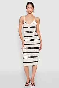 Womens Almost Famous Striped Cami Dress, White, Size M