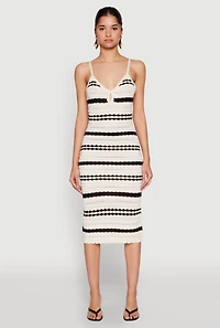 Womens Almost Famous Striped Cami Dress, White, Size L