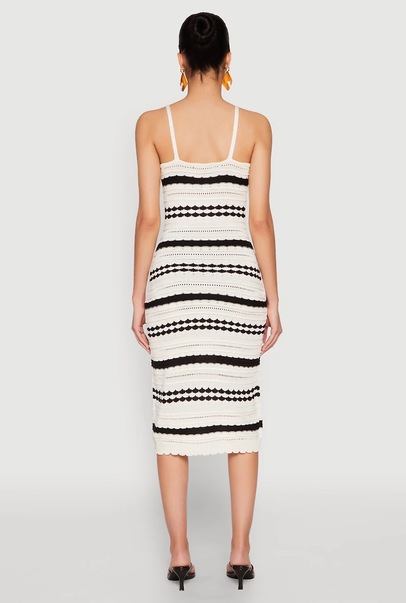 Womens Almost Famous Striped Cami Dress, White, Size L