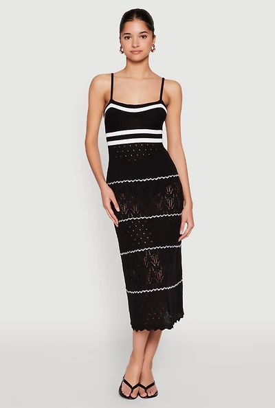 Almost Famous Contrast Trim Midi Dress