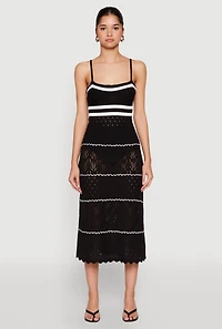 Womens Almost Famous Contrast Trim Midi Dress, Black, Size M
