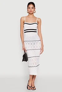 Womens Almost Famous Contrast Trim Midi Dress, White,