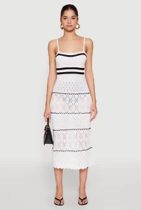 Womens Almost Famous Contrast Trim Midi Dress, White,