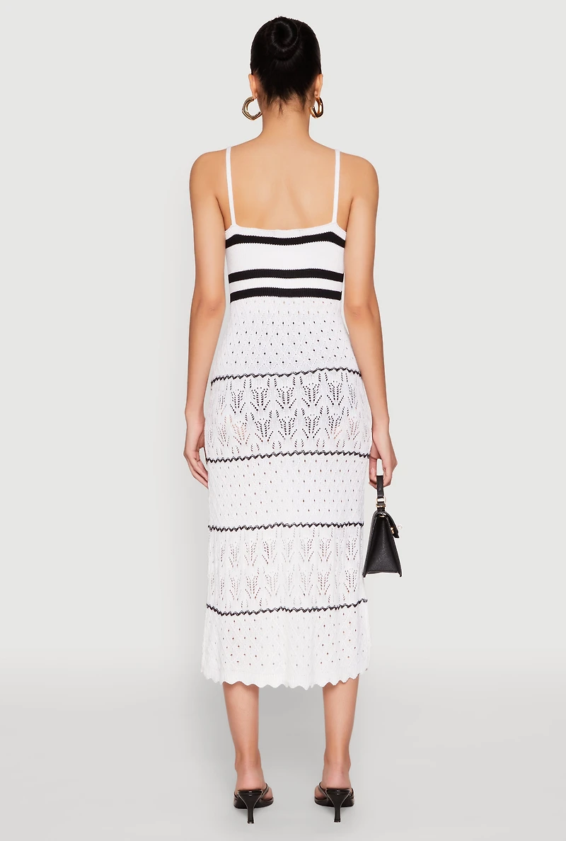 Womens Almost Famous Contrast Trim Midi Dress, White,