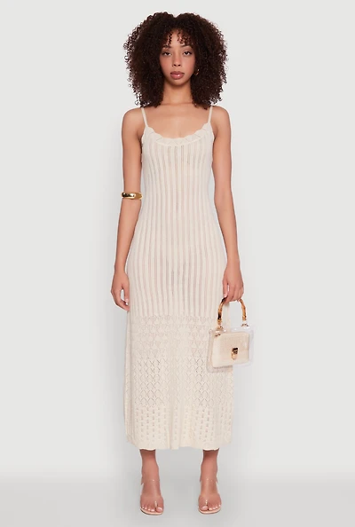 Madden Girl Pointelle Knit Cami Maxi Dress