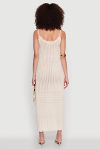Womens Madden Girl Pointelle Knit Cami Maxi Dress, Beige, Size M
