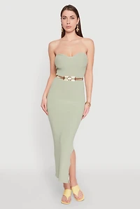 Side Slit Maxi Tube Dress
