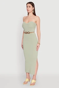 Side Slit Maxi Tube Dress