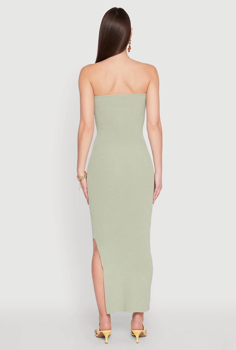 Side Slit Maxi Tube Dress