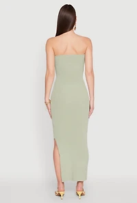 Side Slit Maxi Tube Dress