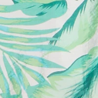 Tropical Floral Print High Waisted Shorts with Elastic Waist