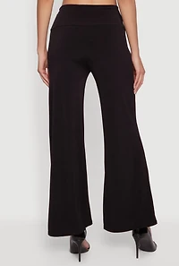 High Waisted Pull On Wide Leg Pants