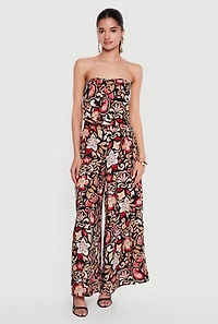 Floral Airy Crepe Knit Tube Top