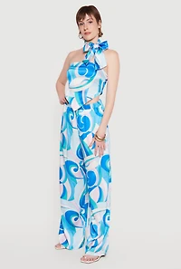 Satin Crop Tube Top with Scarf