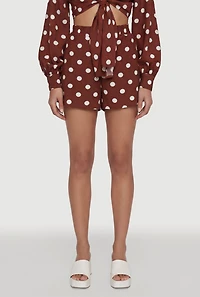 High Waisted Polka Dot Shorts with Pockets