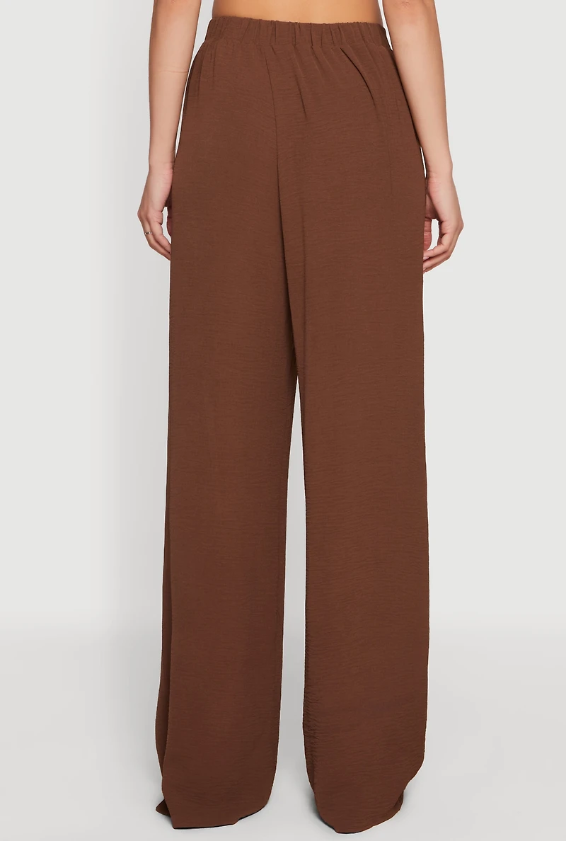 Crepe Knit Wide Leg Casual Pants