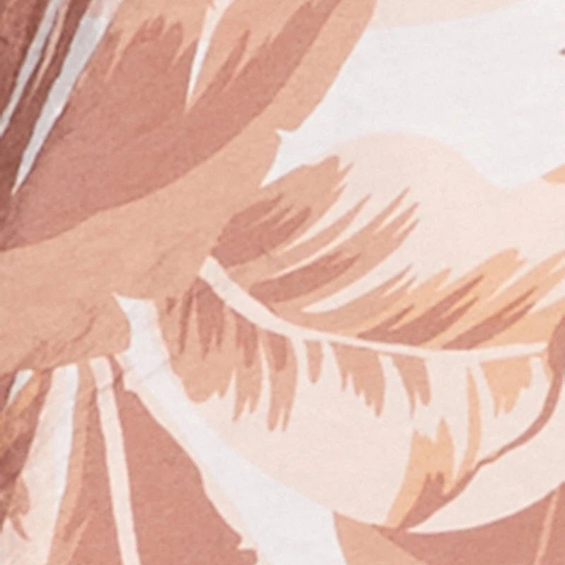 Trendy High Waisted Floral Leaf Print Crepe Knit Shorts