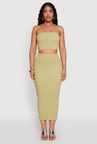 Womens Lettuce Edge Textured Knit Skirt,