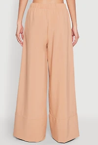 Womens High Waisted Pintuck Detail Pants, Khaki, Size M