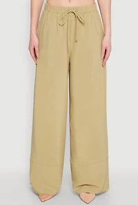 Womens High Waisted Pintuck Detail Pants, Green, Size S