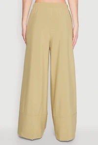 Womens High Waisted Pintuck Detail Pants, Green, Size S