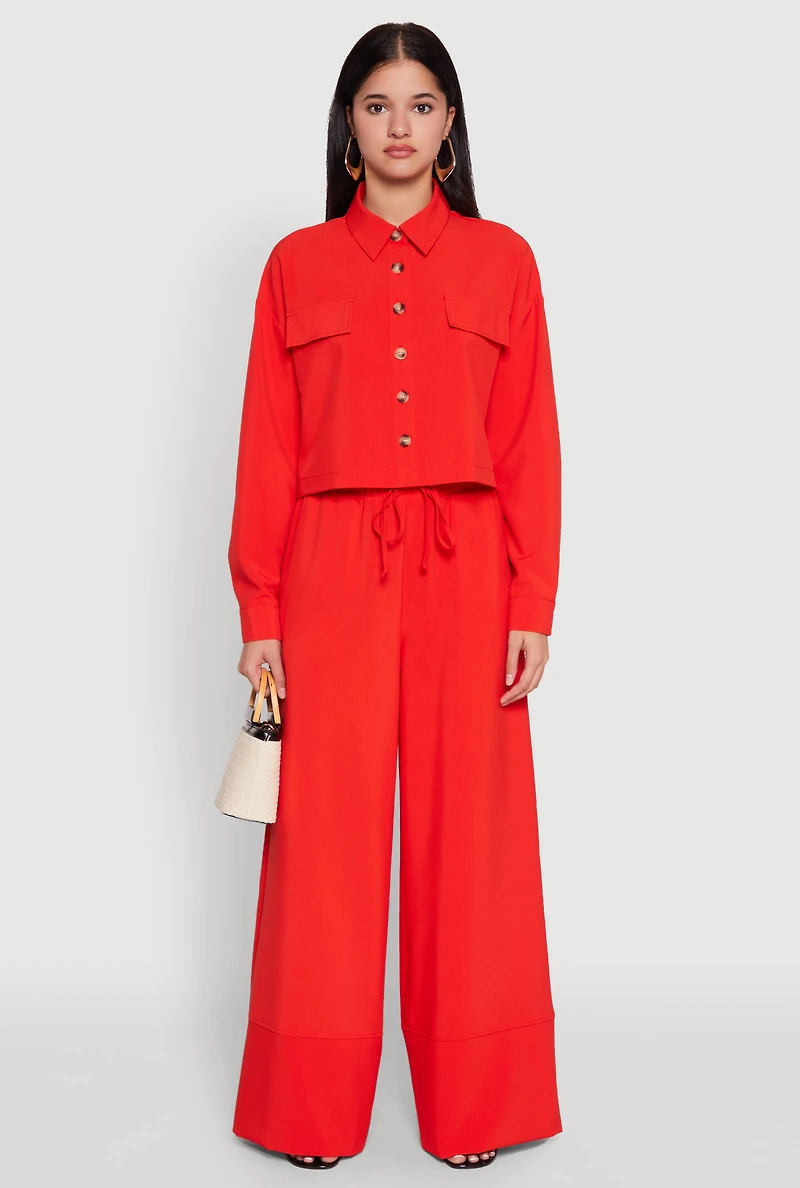 Womens High Waisted Pintuck Detail Pants,