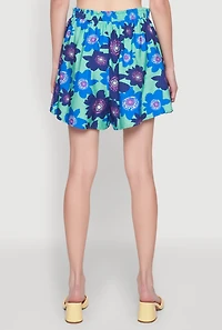 Trendy Gauze Knit Smocked Faux Drawstring Shorts