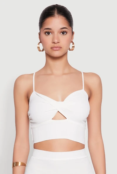 Airy Twist Front Crop Top