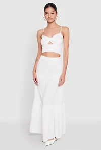 Airy Twist Front Crop Top