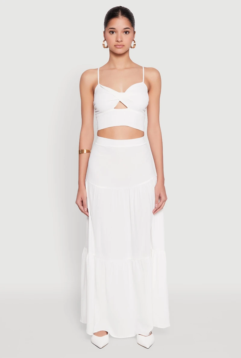 Airy Twist Front Crop Top