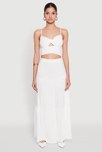Airy Twist Front Crop Top