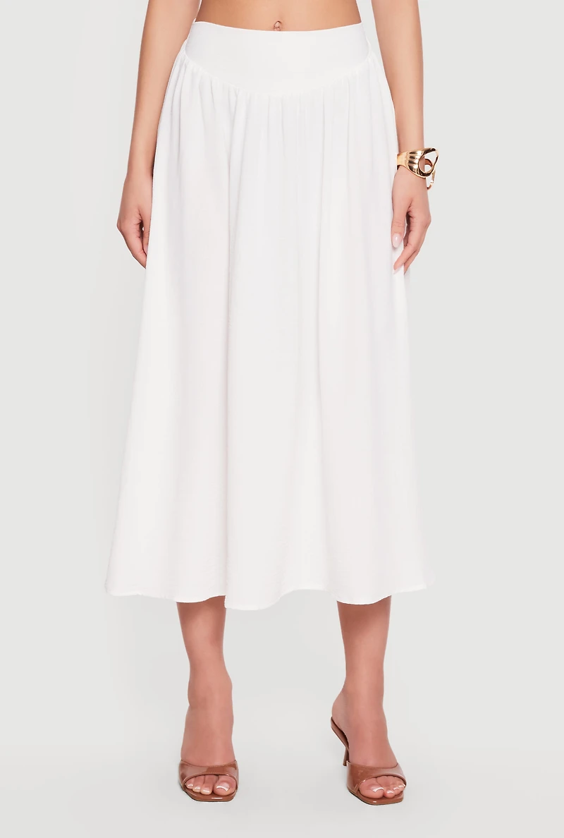 Crepe Knit High Waisted Midi Skirt