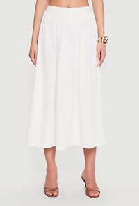 Crepe Knit High Waisted Midi Skirt