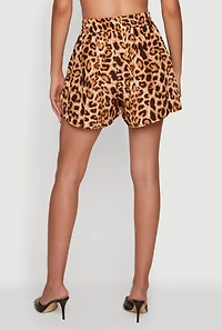 Leopard Print High Waisted Shorts